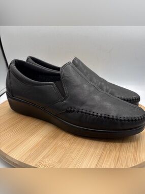 SAS Dream Comfort Loafers Women’s 9.5M Black Leather Slip On Casual Shoes Goring